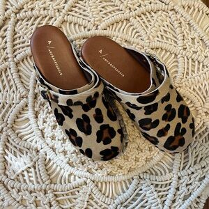 Anthropologie Animal Print Mules